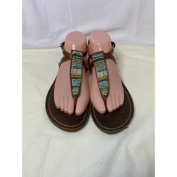 Roxy Beaded Thong Sandals Women’s 7 Brown - Picture 3 of 7